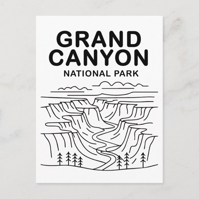 Grand Canyon Nationalpark Art Postkarte (Vorderseite)
