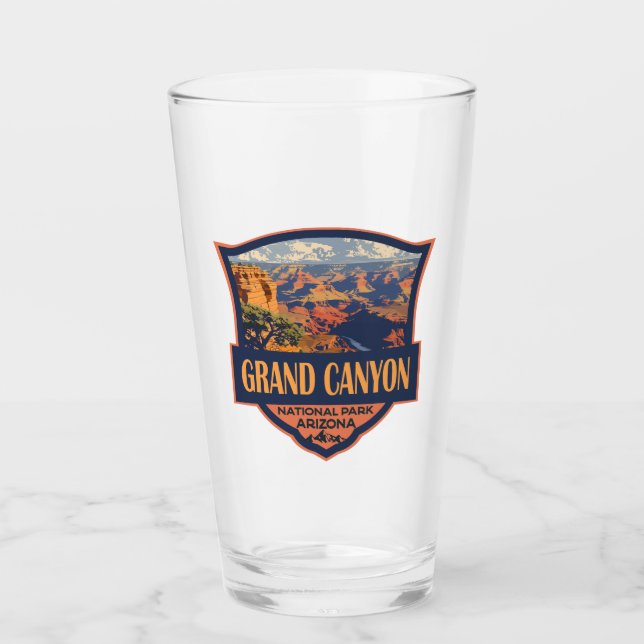 Grand Canyon Nationalpark Illustration Glas (Vorderseite)