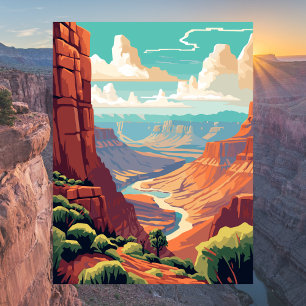 Grand Canyon Nationalpark Illustration Postkarte