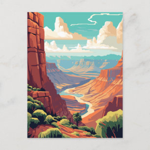 Grand Canyon Nationalpark Illustration Postkarte