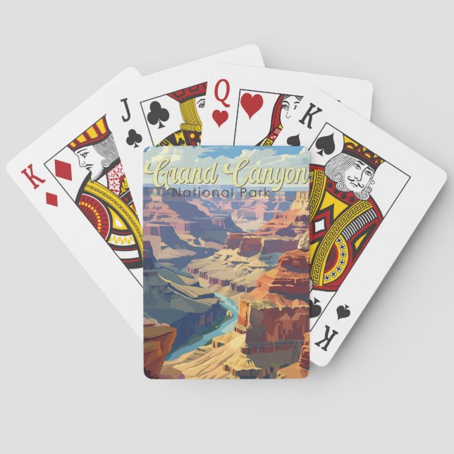 Grand Canyon Nationalpark Illustration Spielkarten (Rückseite)