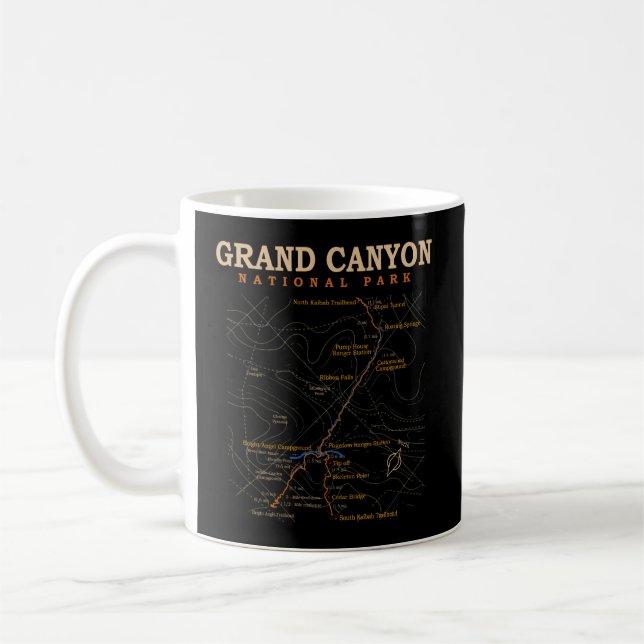 Grand Canyon Nationalpark Karte Kaffeetasse (Links)