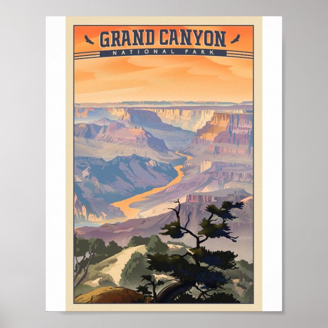 Grand Canyon Nationalpark Litho Artwork Poster (Vorne)