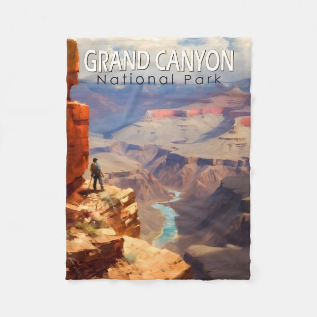 Grand Canyon Nationalpark Ölgemälde Kunst, Dichtun Fleecedecke (Vorderseite)