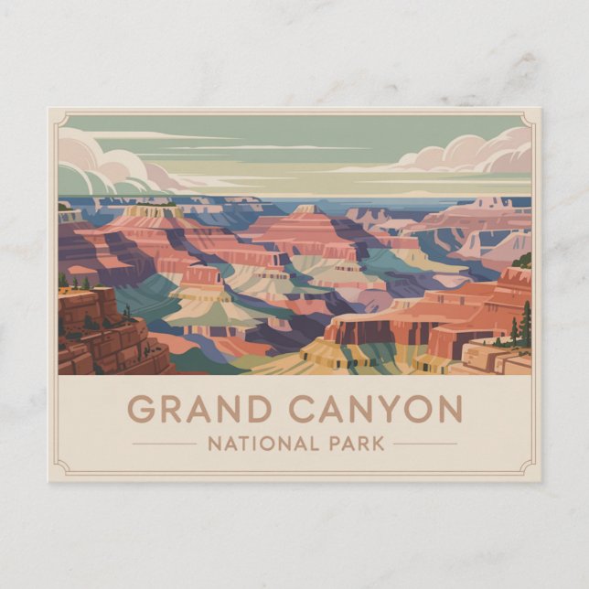 Grand Canyon Nationalpark Postcard Vintag Postkarte (Vorderseite)