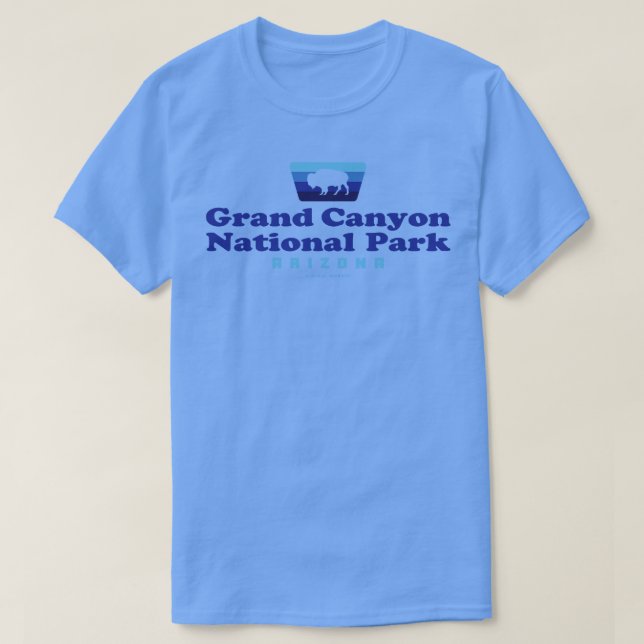 Grand Canyon Nationalpark Retro Abzeichen Buffalo  T-Shirt (Design vorne)