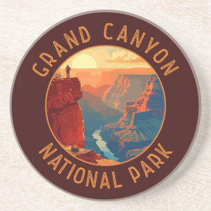 Grand Canyon Nationalpark Retro Distressed Circle Getränkeuntersetzer