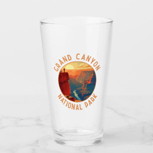 Grand Canyon Nationalpark Retro Distressed Circle Glas