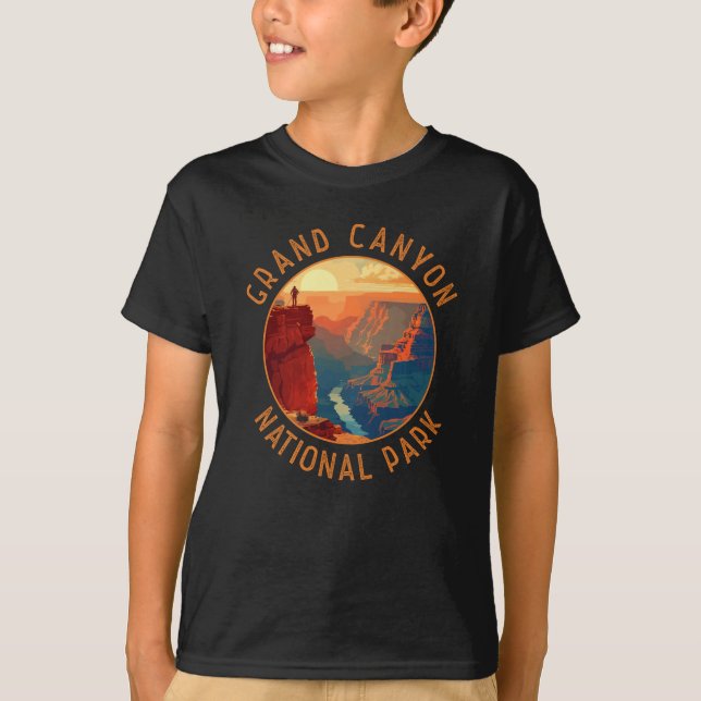 Grand Canyon Nationalpark Retro Distressed Circle T-Shirt (Vorderseite)
