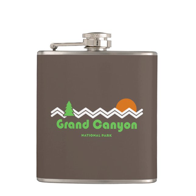 Grand Canyon Nationalpark Retro Flachmann (Vorderseite)