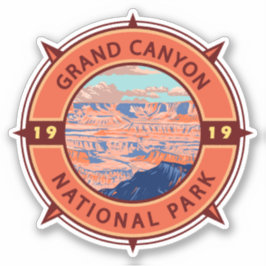 Grand Canyon Nationalpark Retro Kompass Emblem Aufkleber