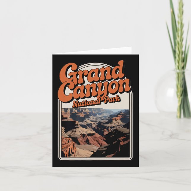 Grand Canyon Nationalpark Retro Wandern Karte (Vorderseite)