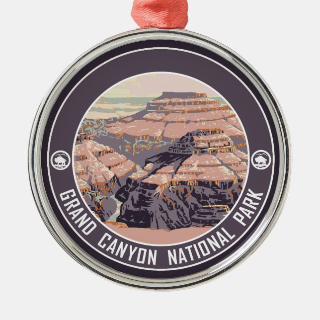 Grand Canyon Nationalpark Souvenir Silbernes Ornament (Vorne)