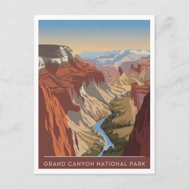 Grand Canyon Nationalpark Vintag Postkarte (Vorderseite)