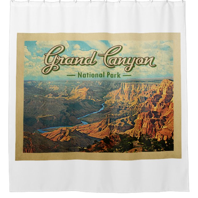 Grand Canyon Nationalpark Vintage Duschvorhang (Vorderseite)