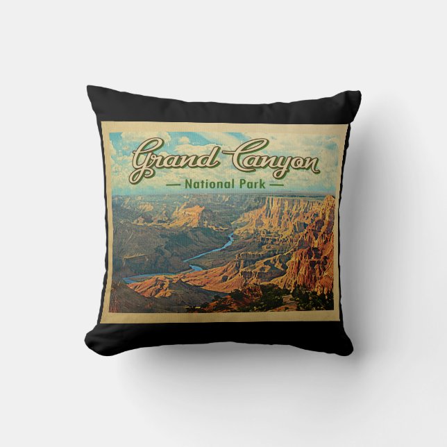 Grand Canyon Nationalpark Vintage Kissen (Vorderseite)
