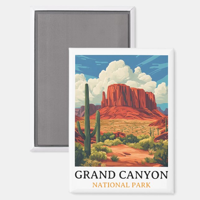 Grand Canyon Nationalpark Vintage Magnet (Vorderseite/Rückseite)