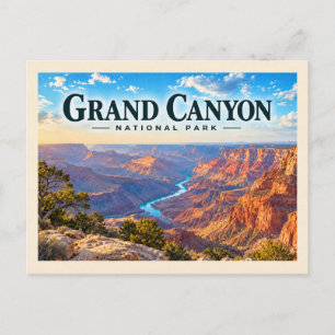 Grand Canyon Nationalpark Vintage Reise Postkarte