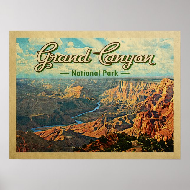 Grand Canyon Nationalpark Vintage Travel Poster (Vorne)