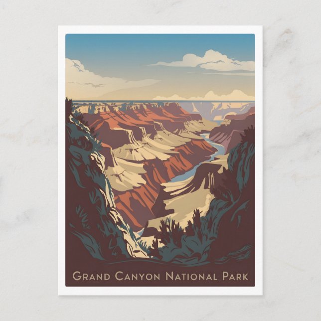 Grand Canyon NationalparkVintage Postkarte (Vorderseite)