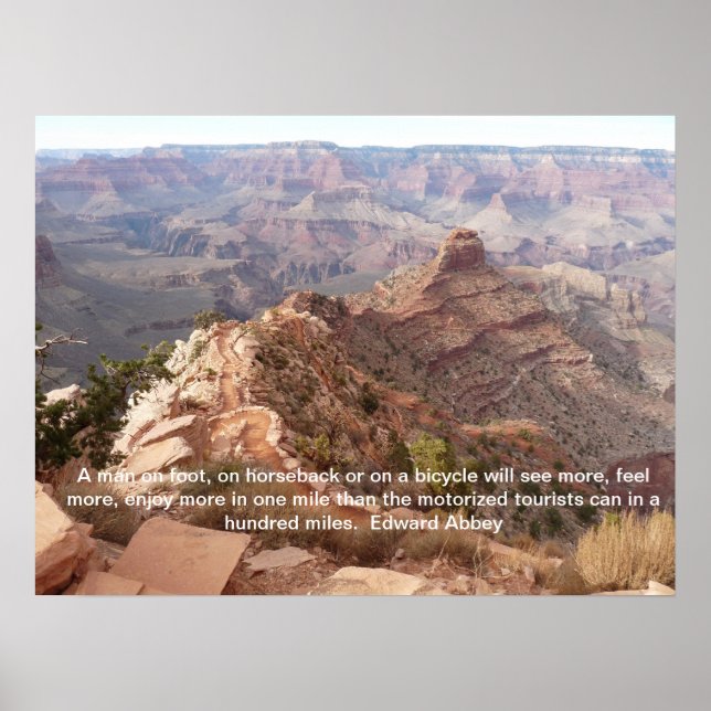 Grand Canyon Poster mit Zitat von Edward Abbey (Vorne)