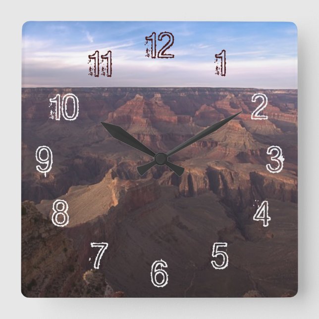Grand Canyon Quadratische Wanduhr (Vorderseite)