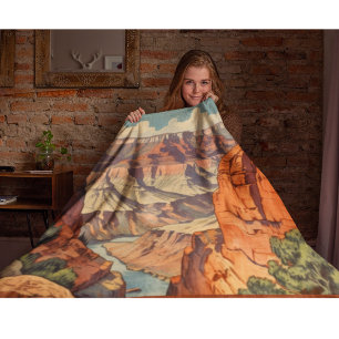 Grand Canyon Retro Cabin-Homedekoration Fleecedecke