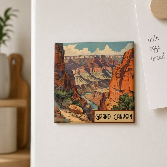 Grand Canyon Retro Reisedesign Magnet (Von Creator hochgeladen)