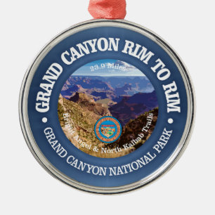 Grand Canyon Rim to Rim (rd) Ornament Aus Metall