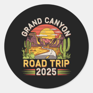 Grand Canyon Road Trip 2025 - Sommerurlaub Runder Aufkleber