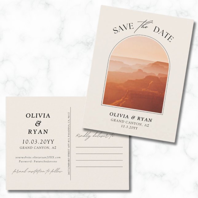 Grand Canyon Save the Date Postcard Wedding Postkarte (Grand Canyon Save the Date Postcard Wedding)