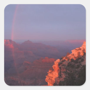 Grand Canyon Sunset Rainbow Quadratischer Aufkleber