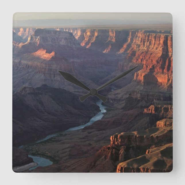 Grand Canyon und Colorado River in Arizona Quadratische Wanduhr (Vorderseite)