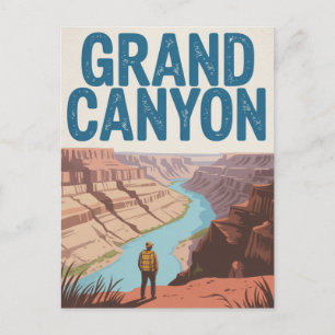 Grand Canyon USA Vintage Nationalpark-Wanderer Postkarte