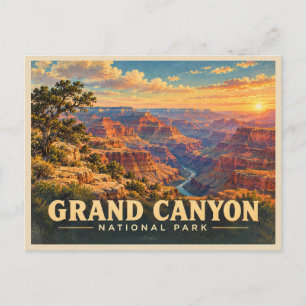 Grand Canyon Vintage Reise Landschaft Postkarte