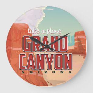 Grand Canyon Vintage Reiseplakat Große Wanduhr