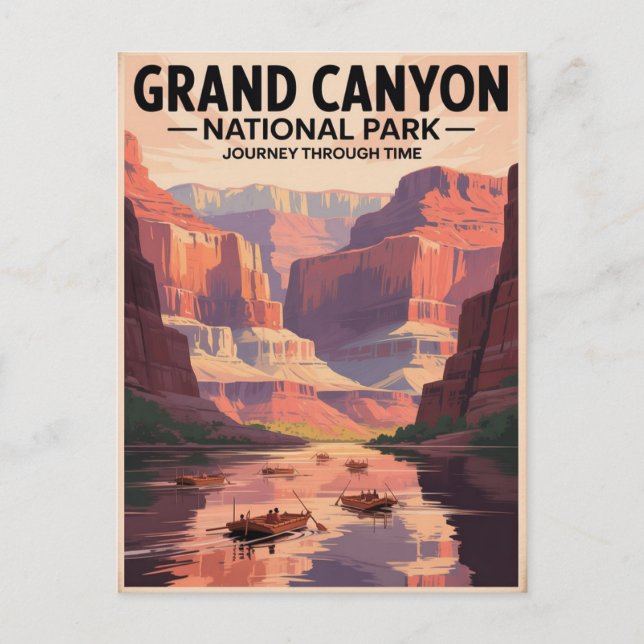 Grand Canyon Vintage Travel Poster Postkarte (Vorderseite)