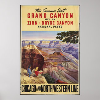 Grand Canyon Vintage Travel Poster und Retro Print