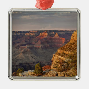 Grand Canyon von der Südumrandung bei Sonnenunterg Silbernes Ornament