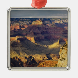 Grand Canyon von der Südumrandung bei Sonnenunterg Silbernes Ornament