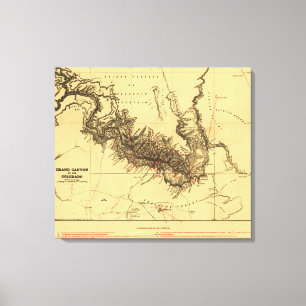Grand Canyon von Karte Colorados RiverPanoramic Leinwanddruck