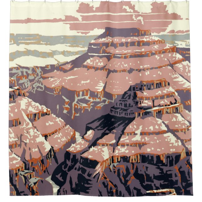 Grand Canyon Western Graphic Art American Duschvorhang (Vorderseite)