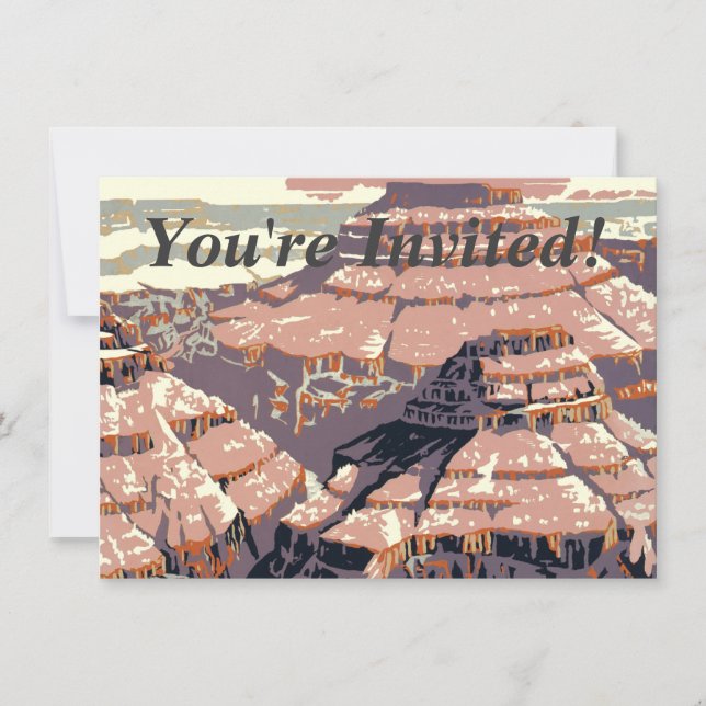 Grand Canyon Western Graphic Art American Einladung (Vorderseite)