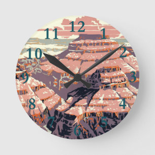 Grand Canyon Western Graphic Art American Runde Wanduhr