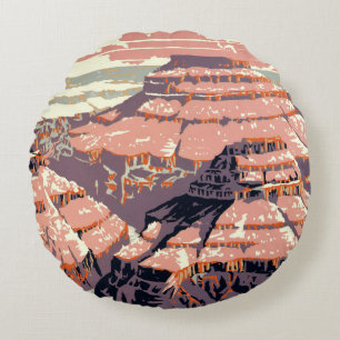 Grand Canyon Western Graphic Art American Rundes Kissen