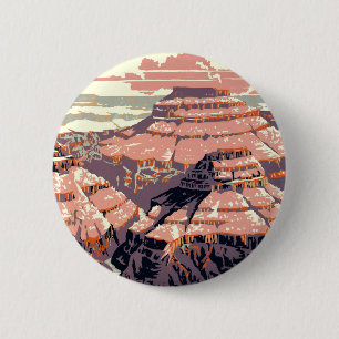 Grand Canyon Western Graphic Art Amerikanisch Button