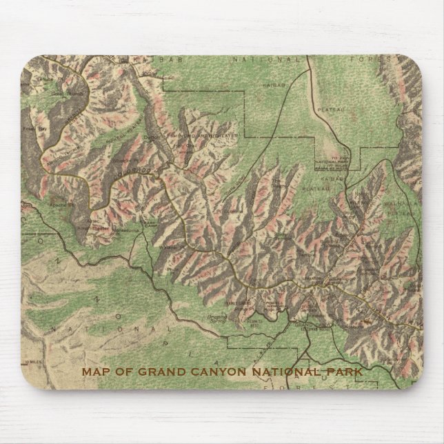 Grand- Canyonkarten-Mausunterlage Mousepad (Vorne)