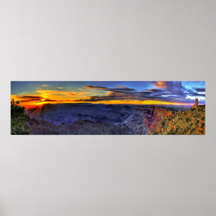 Grand CanyonSunbeams und Turm-Panorama-Plakat Poster