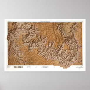 Grand- Canyonund Nähe-Karte 1962 Poster