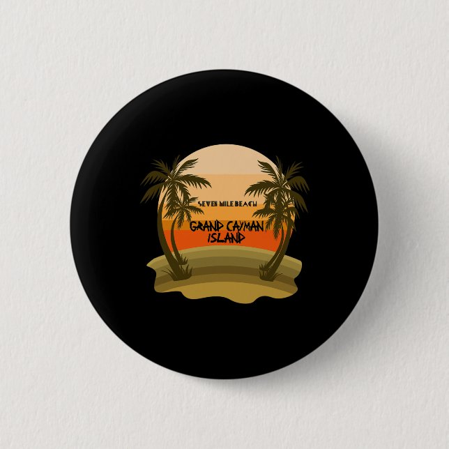 Grand Cayman Insel Urlaub Seven Mile Beach  Button (Vorderseite)